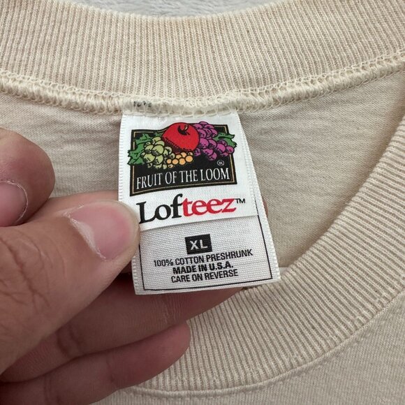 Vintage Brigham Young University T Shirt Mens XL Cream BYU Cougars 90s - Picture 4 of 7